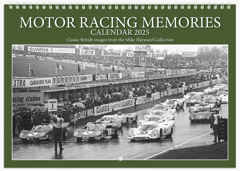 British motor sport highlights from 1965 to 1992 are featured in the Motor Racing Memories Calendar 2022 from the Mike Hayward Collection.