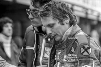 Niki Lauda in the pits, Race of Champions, Brands Hatch, 1976.
