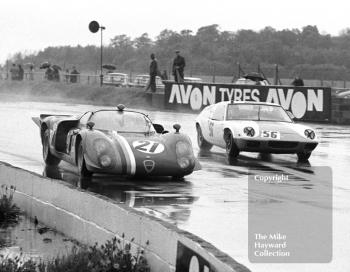 Teddy Pilette, VDS Racing Team Alfa Romeo P33, and Brian Alexander, Lotus 47, Martini International Trophy, Silverstone, 1969
