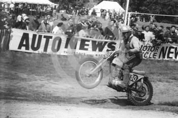 Action at 1966 motocross meeting, Hawkstone.