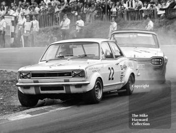 Gerry Marshall, Vauxhall Viva, and John Bloomfield, Ford Escort WGC 274G, Brands Hatch, British Grand Prix meeting 1970.
