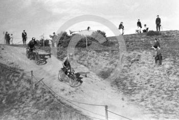 Downhill racers, motorcycle scramble at Spout Farm, Malinslee, Telford, Shropshire between 1962-1965