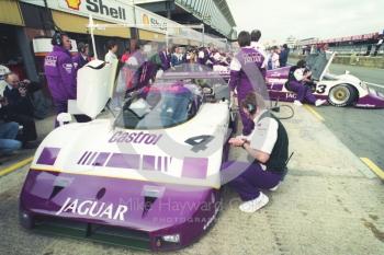 Jan Lammers, Andy Wallace, XJR-11, Shell BDRC Empire Trophy, Round 3 of the World Sports Prototype Championship, Silverstone, 1990.

