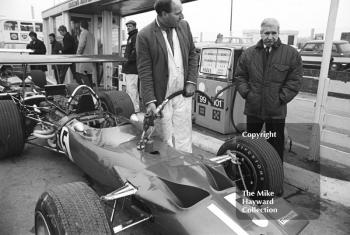 Fill-up time for the Lotus 49B of Pete Lovely, Brands Hatch, 1969 Race of Champions.
