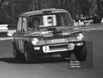 Nick Birch, Hillman Imp, Forward Trust Special Saloon Car Race, Mallory Park, 1972.
