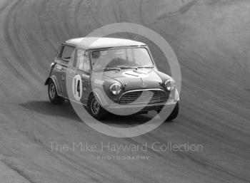 Tony Youlten, Cars and Car Conversions Mini Cooper S, British Saloon Car Championship race, 1968 Grand Prix meeting, Brands Hatch.
