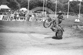 Action at 1966 motocross meeting, Hawkstone.