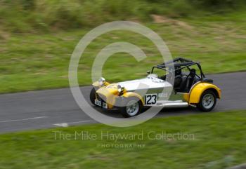 Paul Brown, Caterham Academy, reg no GK53 6BF, Hagley and District Light Car Club meeting, Loton Park Hill Climb, August 2012. 