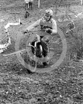 Rider climbs a hill, Hatherton Hall Farm motocross, Nantwich, 1967