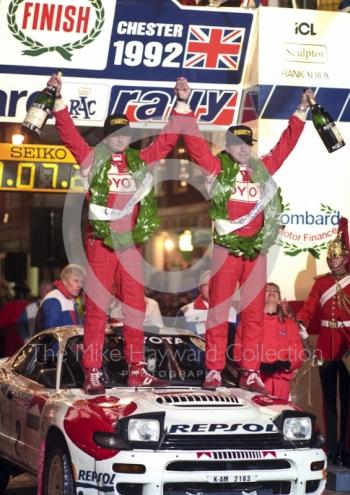 Winner Carlos Sainz, Toyota Celica Turbo, 1992 RAC Rally, Weston Park
