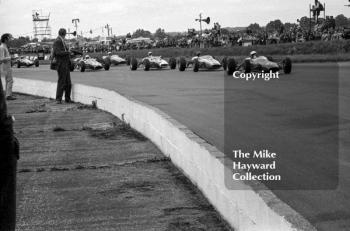 Morris Nunn, Lotus 41, Peter Gethin, Brabham BT21 , Peter Westbury, Brabham BT21, Harry Stiller, Brabham BT21, Silverstone, British Grand Prix meeting 1967.
