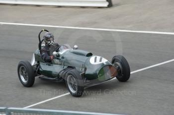 Eddie McGuire, 1952 Cooper Bristol, heads into the pits, HGPCA Front Engine Grand Prix Cars, Silverstone Classic, 2010