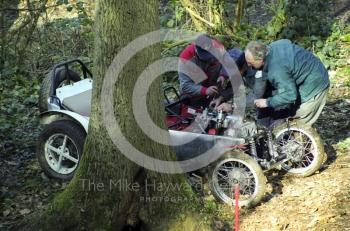 Fixing the engine, Peter Blankstone Memorial Sporting Trial, 2000.