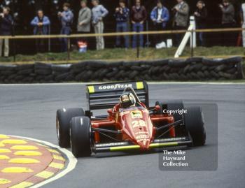 Stefan Johansson, Ferrari 156/85, Brands Hatch, 1985 European Grand Prix.
