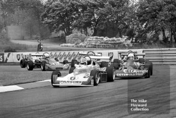 Nick Foy, Reynard SF79, Tony Barley, Reynard SF79, Rob Cooper (31), Lola T580, Computacar Formula Ford 2000 Championship Race, Donington Park, June 24, 1979.
