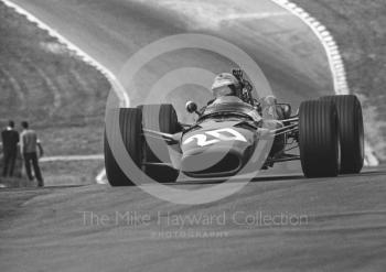 Piers Courage, BRM V12 P126, at Druids Hairpin, Brands Hatch, 1968 British Grand Prix.
