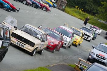 Stuart Stelling, Ford Escort, reg no BOX 64V, Hagley and District Light Car Club meeting, Loton Park Hill Climb, August 2012. 