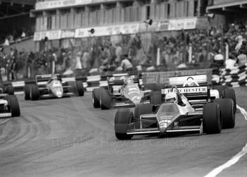 Martin Brundle, Tyrrell Renault, at Paddock Bend, 1985 European Grand Prix, Brands Hatch
