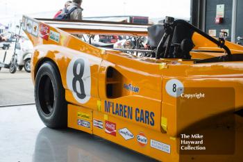 Andrew Newall's McLaren M8F, CAN-AM Challenge, 2016 Silverstone Classic.
