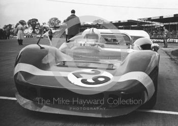 Chris Amon, Bruce McLaren Motor Racing McLaren Elva, Silverstone International Trophy meeting 1966.
