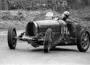 Ian Preston, Bugatti T35B, 43rd National Open meeting, Prescott Hill Climb, 1972.