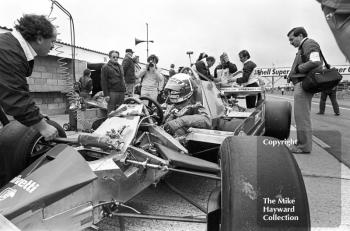 Didier Pironi in the pits, Ferrari 126CK, Silverstone, British Grand Prix 1981.
