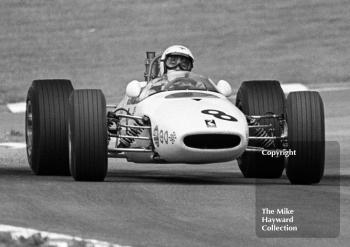 Tetsu Ikuzawa, Frank Williams Racing Brabham BT21B, before retiring with engine trouble on lap 12, F3 Clearways Trophy, British Grand Prix, Brands Hatch, 1968

