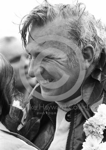 Winner Brian Muir, Wiggins Teape Ford Capri V6, saloon car race, Super Sports 200 meeting, Silverstone, 1972.
