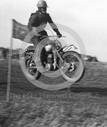 A solo rider, motorcycle scramble at Spout Farm, Malinslee, Telford, Shropshire between 1962-1965