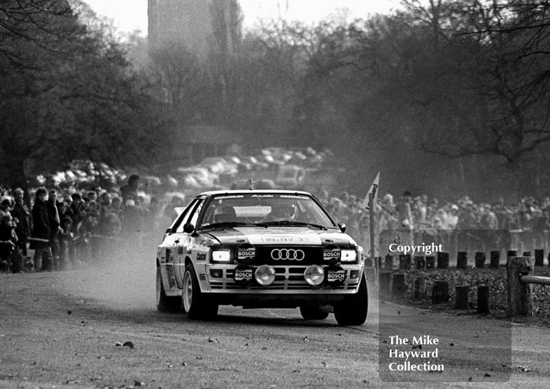 Hannu Mikkola/Arne Hertz, Audi Quattro A2 (IN NV 3), 1983 Lombard RAC Rally, Sutton Park