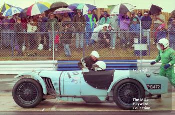 Colin Temple, Paul Jaye, 1929 Riley Brooklands (PG 472), Pre-War Sports Car Race, Coys International Historic Festival, July 1993, Silverstone.
