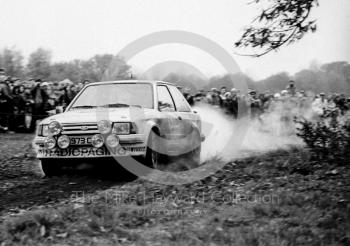 Mark Lovell, Peter Davis, Ford Escort RS Turbo, 1985 RAC Rally, Weston Park, Shropshire.
