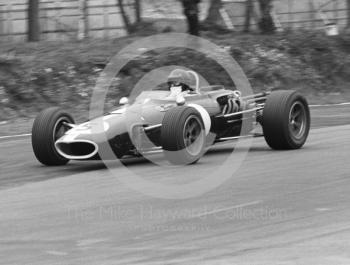 Winner Dan Gurney, Eagle Weslake V12, T1G-102, enters Druids Hairpin, Brands Hatch, Race of Champions 1967.
