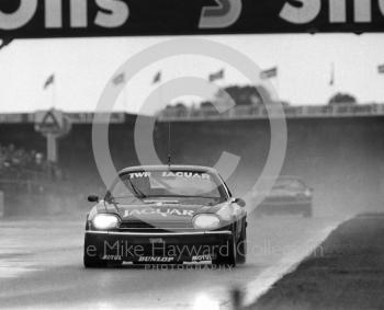 Tom Walkinshaw/Hans Heyer, Jaguar XJS HE in the rain, Istel Tourist Trophy, European Touring Car Championship, Silverstone, 1984
