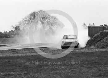 Tony Dean, Ford Lotus Cortina, Thruxton Easter Monday meeting 1968.
