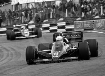 Elio de Angelis, JPS Lotus Renault 97T-3, Paddock Bend, Brands Hatch, 1985 European Grand Prix
