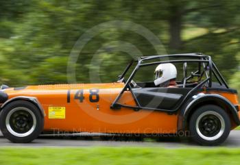 Simon Jenks, caterham CSR, Hagley and District Light Car Club meeting, Loton Park Hill Climb, August 2012. 