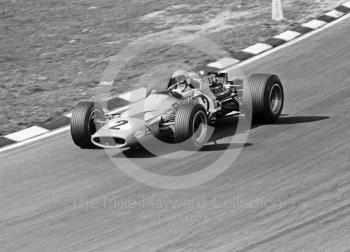 Winner Bruce McLaren, McLaren M7A/1 V8, on the way to collecting Â£500 for 1st place! Race of Champions, Brands Hatch, 1968.