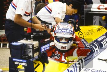 Nigel Mansell, Canon Williams FW11B, British Grand Prix, Silverstone, 1987.
