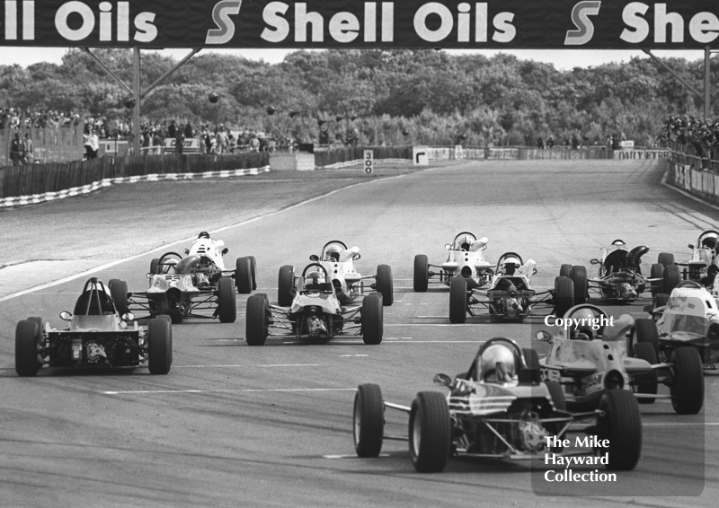 Formula Ford cars on the grid, Tourist Trophy meeting, Silverstone, 1984.