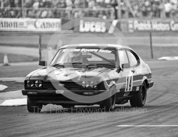 Nick Whiting, Richard Grant Ford Capri, British Touring Car Championship round, 1981 British Grand Prix, Silverstone.
