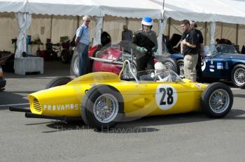 1961 Ferrari 156 of Iain Rowley in the paddock at Silverstone Classic 2010
