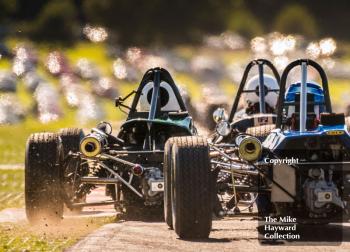 Formula Fords exiting Old Hall Corner at the 2016 Gold Cup, Oulton Park.
