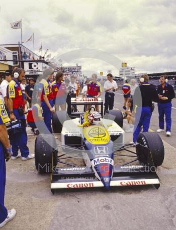 Nigel Mansell, Williams FW11B, British Grand Prix, Silverstone, 1987.
