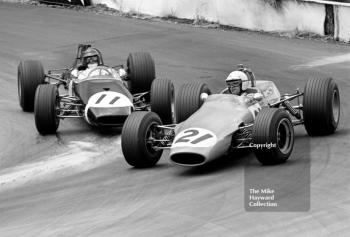 Trevor Blokdyk (21), Titan MK 3, Norman Foulds, Brabham BT21, Mallory Park, Guards International Trophy, 1968.
