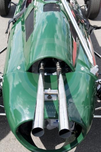  Lotus 25 exhausts, Silverstone Classic 2010