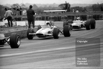 Peter Westbury, Brabham BT21B, Chris Craft, Tecno 68, 1968 Martini Trophy, Silverstone.
