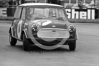 John Rhodes, British Leyland Mini Cooper S, Silverstone International Trophy meeting 1969.
