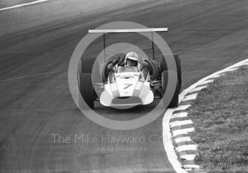 John Surtees, Honda V12 RA301, at Bottom Bend, British Grand Prix, Brands Hatch, 1968.
