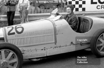 Elisabeth Junek, Type 35B Bugatti, 1969 VSCC Richard Seaman Trophies meeting, Oulton Park.
